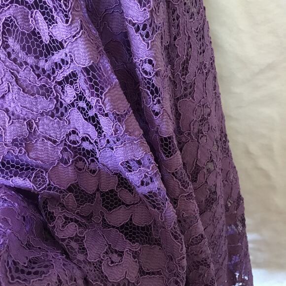 David's Bridal Dark Purple Strapless Lace Dress - Picture 5 of 14